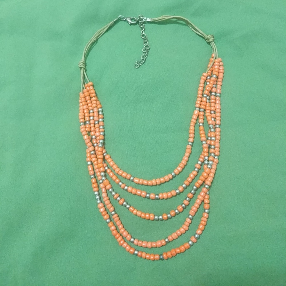 Orange beaded necklace